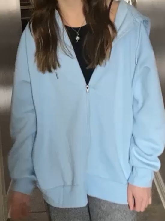 Light Blue Zip-up Hoodie - Picture 1 of 1